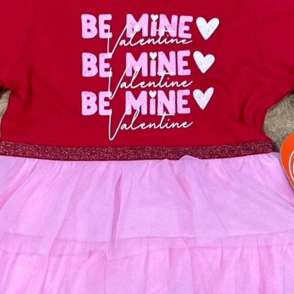 5/$20 NEW 12M Girls Valentine Be Mine Tutu Dress - Picture 2 of 4